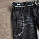FOESCE Harajuku Loose Embroidered Women Jeans New High Waist with Rock Punk Style Y2K Micro La Retro Wide Leg Pants