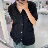 FOESCE Mens Soft Knitted Tops Genderless 2025 Summer New Fashion Personalized Versatile Comfortable Short-Sleeved Knitwear Unisex