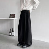 FOESCE Mens Trousers Ribbons Y2k Casual Pants Spring Streetwear Fashion Harajuku Plain Wide-Leg Pants Old Money Men'S Clothing 2025 New