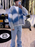Casual Tie Dye Cashmere Sweater Cardigan Man Fashion Long Sleeve Single Breasted Knitted Jacket 2024 Autumn Warm Woolen Coat