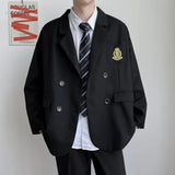 FOESCE Mens Dk Uniform Casual Suit Jacket Youthful Trend Versatile College Style Temperament High School Student Jacket Men'S Clothing