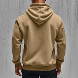 Winter Clothing Men's Fleece-lined Hooded Sweatshirt Streetwear Leisure Casual Retro Solid Long Sleeve Fashion Pullover Hoodie