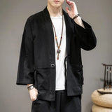 FOESCE Japanese Retro Kimono Robe Cardigan Shirt Men And Men Casual Yukata Haori Summer Thin Coat Tops Sunscreen Coat Beach Tops