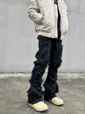 FOESCE 2025 BLAEXIT Destroyed Erosion Jeans Men's Ins Fashion Brand ro Pants High Street vibe Broken Straight Barrel Micro Flared Pants