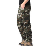 FOESCE Men's Tactical Camouflage Overalls High-Quality Cotton Multi-Pocket Trousers Sports Training Casual Work Pants