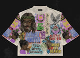 FOESCE Streetwear Y2k T Shirt Hip Hop Retro Graffiti Graphic Print Oversized Medium Sleeve T Shirt Men Women Round Neck Cotton Clothes