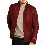 Men's PU Leather Jacket Men's Youth Stand Collar Punk Mens Motorcycle Leather Jacket Men Fashion Chaqueta De Los Hombres