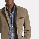 FOESCE Spring and Autumn New Men Retro Solid Color Suit Business Wide Loose Three-breasted Suit Multi-pocket Casual Regular Jacket Coat