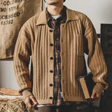 Men's Clothing With Pockets Black Knit Sweater Male Brown Polo Cardigan Warm Korean Fashion Wholesale Pull Oversize Mode Fun