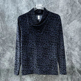 FOESCE Men T-Shirt Gold Velvet Leopard T-Shirt Spring And Autumn Streetwear Fashion Niche Youth Long Sleeve Top Men'S Clothing 2025 New