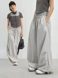 FOESCE Deeptown Y2k Harajuku Vintage Parachute Pants Women Oversize Baggy Hippie Streetwear Pleated Joggers Trousers Kpop 90s Aesthetic