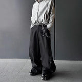 FOESCE Men Trousers Rivet Arc Deconstructed Casual Pants Streetwear Niche Campus Baggy Wide-Leg Pants Old Money Men'S Clothing 2025 New