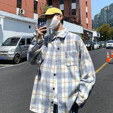FOESCE Loose Long Sve Plaid irt Men's Casual Sle Spring Autumn Harajuku Faion Couple Outerwear Comfortable Breathable