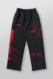 FOESCE New American sweatpants Gym fitness running stretch collaboration anime cool jogger cotton terry printed wide-leg casual pant