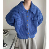 Winter Thick Cardigan Sweater Men Warm Fashion Short Sweater Coat Men Korean Loose Lapel Sweater Cardigan Mens Jumper Clothes