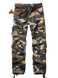 FOESCE Men's Casual Cargo Pants Camo Pants Combat Work Pants with 8 Pockets(No Belt)