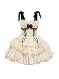 FOESCE Summer Women Mini Suspender Fluffy Lolita Dress Princess Tierred Ruffles Prom Gown Evening Frocks Y2k Evening Club One-Piece