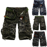 FOESCE Summer Men's Camouflage Printed Work Shorts Multi-Pocket Zipper Button Military Combat Five Shorts Daily Street Casual Shorts
