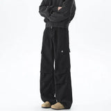 FOESCE Vintage Tie dye Men's Baggy Denim Trousers White 2025 New Streetwear Wide Leg Loose Denim Pants Fashion Straight Gargo Pants