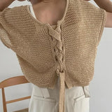 FOESCE 2025 Korean Version Strappy Hollow Casual All-match Blouse Top Mens Sexy Mesh Sweater Front and Back Two-wear Bat Sleeve T-shirt