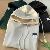 New in Solid Color Hooded Sweatshirts For Men And Women Y2K Streetwear Appliques Hoodies Autumn Oversize Fleece Pullover Hoody