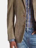 2024 New Men's Denim Suit Jacket Fashion Elegant Solid Casual Male Blazer Tops Lapel Pocket Large Size Slim Fit Men Coat