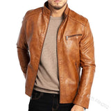 Men's PU Leather Jacket Men's Youth Stand Collar Punk Mens Motorcycle Leather Jacket Men Fashion Chaqueta De Los Hombres