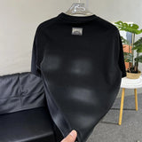 FOESCE Mens T-Shirt Y2k Sanskrit Rhinestone Decoration T-Shirt Summer Streetwear Gothic Rock Shiny Fashion Short Sleeve Top Men 2025
