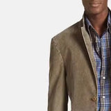 FOESCE Spring and Autumn New Men Retro Solid Color Suit Business Wide Loose Three-breasted Suit Multi-pocket Casual Regular Jacket Coat