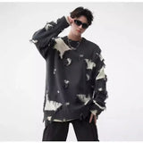 Autumn New Sensibility Idle Style Men's Women's American Street Casual Versatile Hip Hop Spliced Fringe Couple Sweater Pullovers