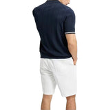 FOESCE CHCH 2025 New Summer Ribbed Knit Polo Shirt for Men Breathable and Cool Brand Quality Mens Textured Polo Shirts