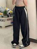 FOESCE Summer fashion trend retro personality Y2K hip-hop street trend Harajuku casual wide leg straight leg loose sports pants