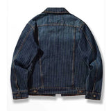 Foesce Mcikkny Men Striped Casual Denim Jackets Spring Autumn Washed Outwear Coats