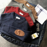 Foesce Casual Pullover Hombre Fashion Sweater For Men Warm Solid High-Quality New Spring Autumn Long Sleeve Male Fit Youth V-Neck