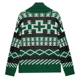 Winter Clothing Men's Luxury Knitwear Graphic Knitted Cardigan Sweater Long Sleeve Casual Button Down Lapel Coat Autumn Vintage