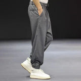 FOESCE Mens Japanese Casual Suit Leggings Pants 2025 New Genderless Fashion Retro Versatile Loose Comfortable Solid Color Pants Unisex