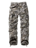 FOESCE Men's Casual Cargo Pants Camo Pants Combat Work Pants with 8 Pockets(No Belt)