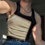 FOESCE 2025 Fashion Men Tank Tops Solid O-neck Sleeveless Skinny Tops Tees Vacation Casual Vests Streetwear Men Sexy Fitness Camisole
