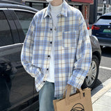FOESCE Loose Long Sve Plaid irt Men's Casual Sle Spring Autumn Harajuku Faion Couple Outerwear Comfortable Breathable
