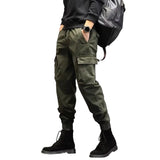 FOESCE Cargo Pants for Mens Elastic Casual Trousers Zipper Multi-Pocket Joggers
