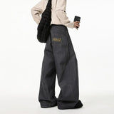 FOESCE American Baggy Denim Pants Men Scimitar Wide Leg Hip Hop Jeans Man Retro High Street Mens Casual Pants Streetwear Y2K Trousers