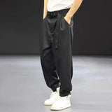 FOESCE Mens Japanese Casual Suit Leggings Pants 2025 New Genderless Fashion Retro Versatile Loose Comfortable Solid Color Pants Unisex