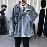 Trendy Denim Jacket For Men Korean Style Spring Season Versatile Jacket Trendy Brand European American Street Hiphop