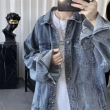 Trendy Denim Jacket For Men Korean Style Spring Season Versatile Jacket Trendy Brand European American Street Hiphop