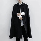 FOESCE Mens Dark Style Sleeveless Mid-Length Cape Cloak Autumn And Winter Genderless Japanese Fashion Retro Loose Cape Coat Unisex