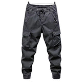 FOESCE Cargo Pants for Mens Elastic Casual Trousers Zipper Multi-Pocket Joggers