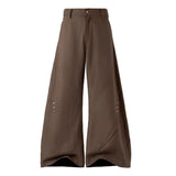FOESCE Men Trousers Rivet Arc Deconstructed Casual Pants Streetwear Niche Campus Baggy Wide-Leg Pants Old Money Men'S Clothing 2025 New