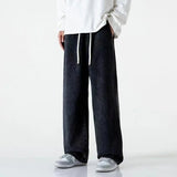 FOESCE 2025New Streetwear Loose Jeans Men Korean Style Fashion Loose Straight Wide Leg Pants Men's Brand Clothing Black Light Blue