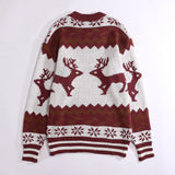 Christmas Sweater Men Autumn Turtleneck Pullovers Spacious Print Patchwork Jumpers Warm Knit Oversized Loose Sweater Unisex