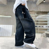 FOESCE Boys' pants in spring and autumn, middle-aged and middle-aged, boys' jeans, handsome and versatile, boys' pants, casual